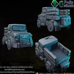 $4.00Tabletop miniature sci-fi cyberpunk fantasy. Oldtruck car terrain