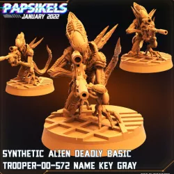 $4.99SYNTHETIC ALIEN DEADLY BASIC TROOPER-00-572 NAME KEY GRAY