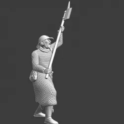 $5.00Swedish crusader with pole weapon