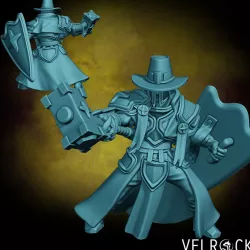$6.00Witch Hunter Cleric with Sword/Hammer/Crossbow and Shield (Male) (PRESUPPORTED)