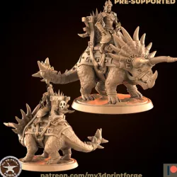 $6.90Tribe Troll Female Priest on a Dinosaur