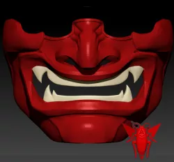Animatrix Mempo Mask / Half Hannya / Samurai  Oni Mask.