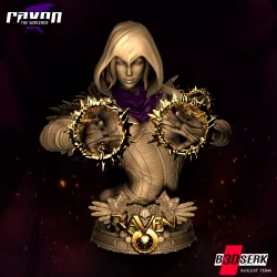 B3DSERK August Term: Raven Bust 1/4 ready for printing