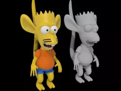 Bart Simpson rat boy 3D printable model cartoon print 3D print model