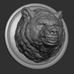 Bear grin roar head