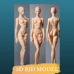 bjd doll, 3d bjd, bjd doll model, ball jointed doll