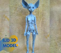 Bjd Doll Sphynx, Bjd for 3d printing, 3d bjd doll, bjd doll 3d model