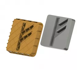 custom-made casting mold form for concrete or plaster paving slabs Runa Fehu 3d-print cnc