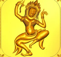 Dancing Wat Khmer Aspsras  Angkor Wat  exclusive Bas-relief decor  real 3D Relief For CNC building room decor wall-mount decoration