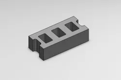 Half-height split concrete block for models