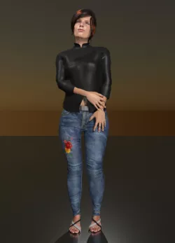 Middle-aged woman in casual dress H0