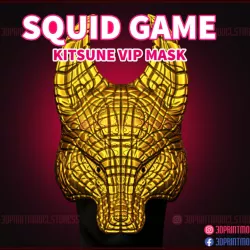 Squid Game Fox Vip Mask - Kitsune Mask for cosplay - Halloween costume