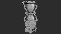 STL models for 3D printing and CNC Hourglass with rose