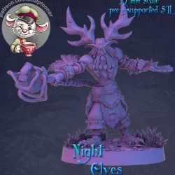 Stormrage Night Elf attack posed - 32mm scale printable miniature