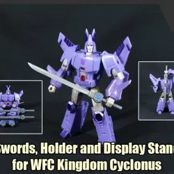 Swords, Holder and Stand for Transformers WFC Kingdom Cyclonus