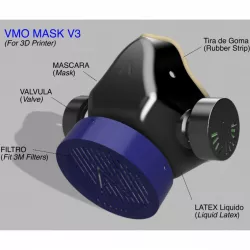VMO MASK V3 - 3D-PRINTED PROTECTIVE- CORONAVIRUS COVID-19 (IMPROVED VERSION)