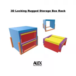 3D Locking Rugged Storage Box Rack
