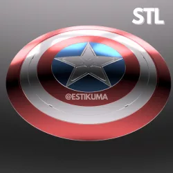 Captain America Shield - One Piece STL - 3D Files