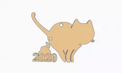Cat Shitting Christmas Ornament