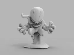 Chibi ULTIMATE VENOM Sitting on rocks 3D PRINTING DIORAMA