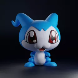 Chibimon Demiveemon Digimon Adventure 02 Figure Keychain Decor