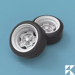 Classic wheels - ATS style - wheel set for scale models and diecast
