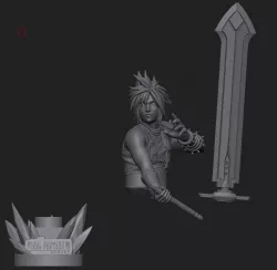 Cloud Strife TORSO Final Fantasy VII REMAKE 3D PRINT MODEL 3D 3D print model