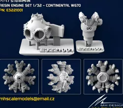 CONTINENTAL W670 ENGINE for Stearman PT-17 Kaydet ICM 3D model