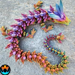 Crystal Dragon, Articulating Flexi Wiggle Pet, Print in Place, Fantasy