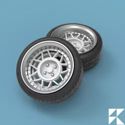 Custom wheels - VW Snowflake 3pc - wheel set for scale models and diecast