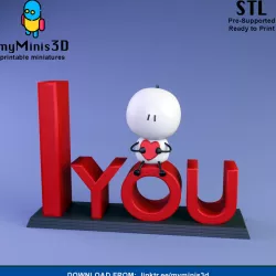Cute Bigli Migli with Heart | 3D print models.
