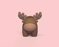 Cute Round Moose