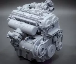 Detailed Car Engine Model Aramco