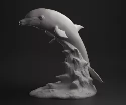 Dolphin jumping statue