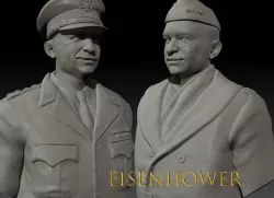 Dwight Eisenhower 2 busts D-Day Wintercoat