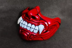 Face Mask - Half Samurai Mask - Halloween Costume Cosplay