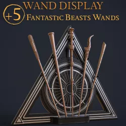 Fantastic Beasts Wands with Deathly Hallows Wand Display