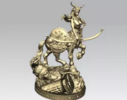 Female Cantaur warrior 3D model for 3D print cnc router carving 3D print model