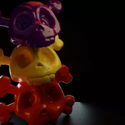 Flowerpot / Flowerpot / stylized skull