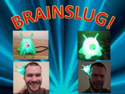 Futurama Brain Slug Cosplay, LED Light Up Casual Costume, Wearable Brainslug Hat Straps on Head, Halloween, Comiccon