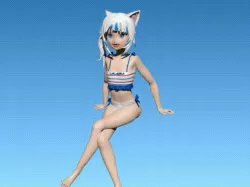 GAWR GURA CAT SWINSUIT FIGURE