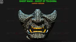 Ghost Of Tsushima - Ghost Mask Carved - Samurai Cosplay Mask