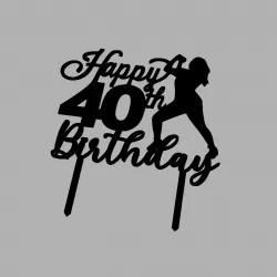 Happy 40th Birthday Dancer Cake Topper