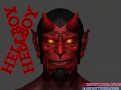 Hellboy Mask Cosplay Halloween Full Face Helmet 3D print model