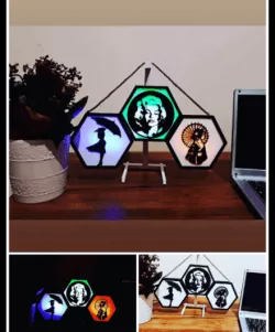 hexagon 3d table lamp