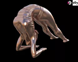Hot gymnast in yoga position