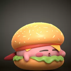 kirby burger - kirby fanart 3D print model