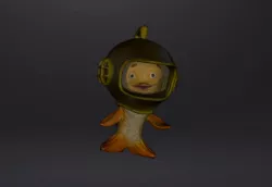 little fish with a diving suit looking for anemo dory .stl .obj