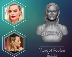 Margot Robbie portrait sculpture 3D print model