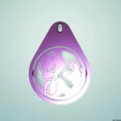 MEWTWO COIN KEYCHAIN POKEMON